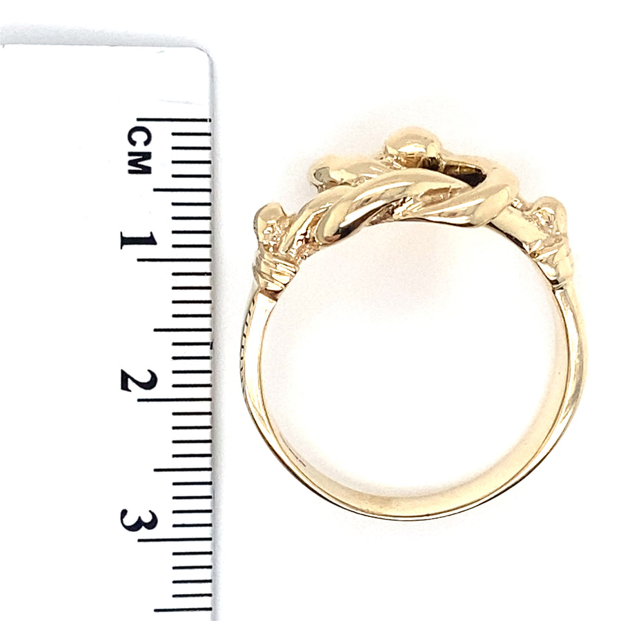 9ct Yellow Gold Knot Ring - Size X