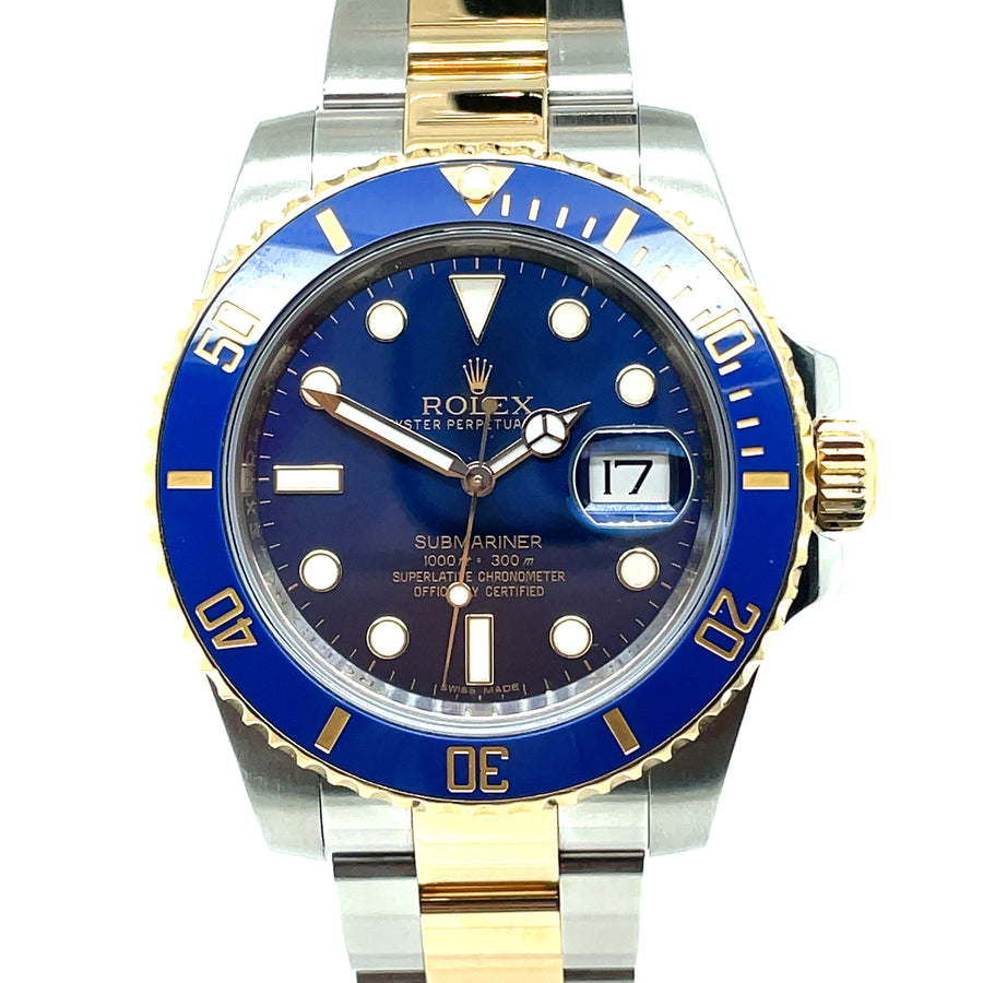 Pre-Owned Stainless Steel and 18ct Yellow Gold Bi-Colour Submariner Rolex (Gents)