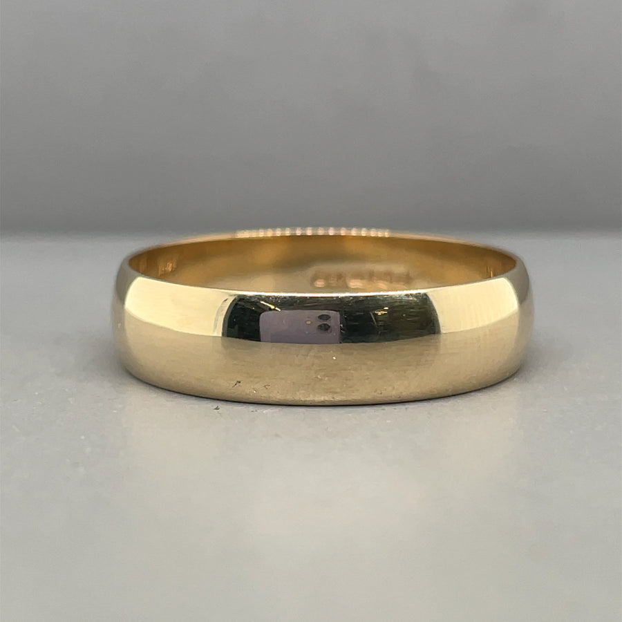 9ct Yellow Gold Band Ring - Size W