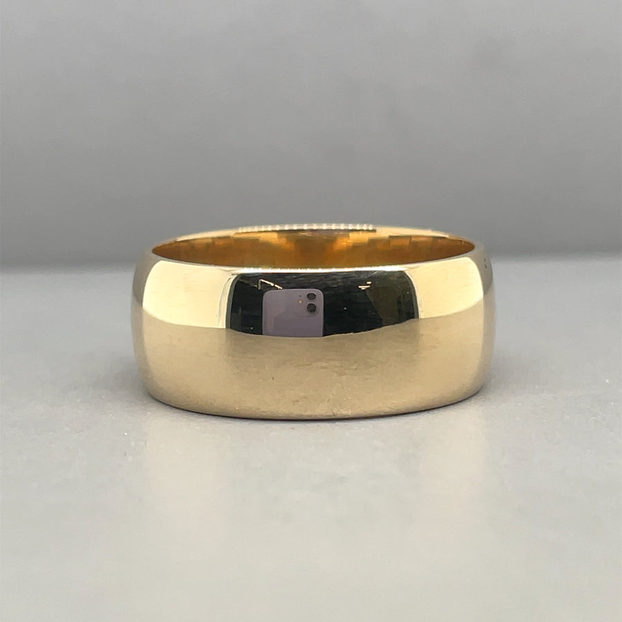 9ct Yellow Gold Band Ring - Size R