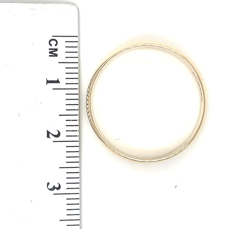 9ct Yellow Gold Band Ring - Size W