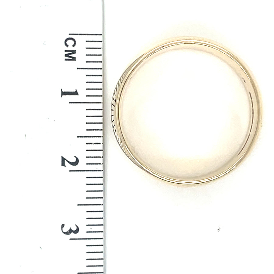 9ct Yellow Gold Band Ring - Size R