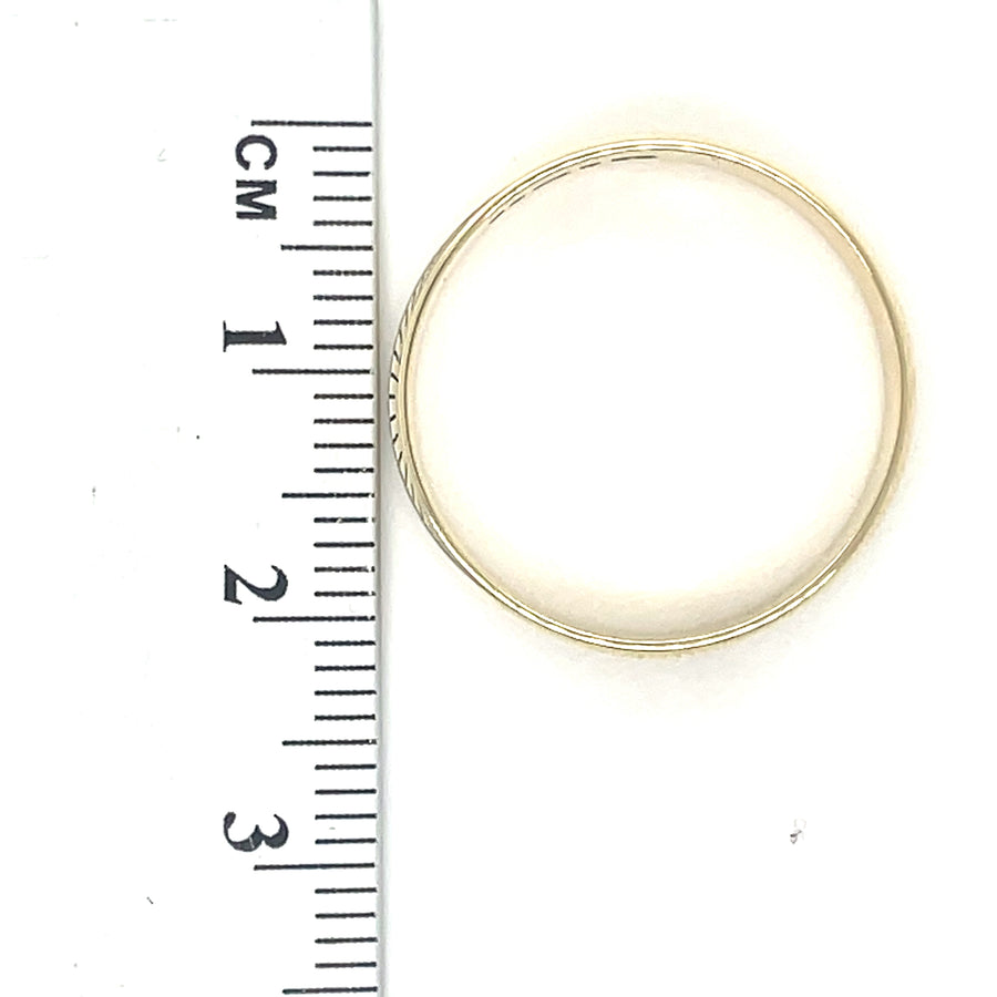 9ct Yellow Gold Band Ring - Size R 1/2