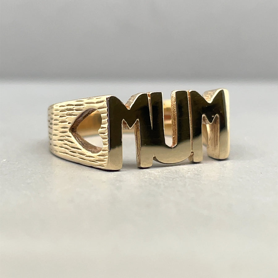 9ct Yellow Gold Mum Ring - Size M