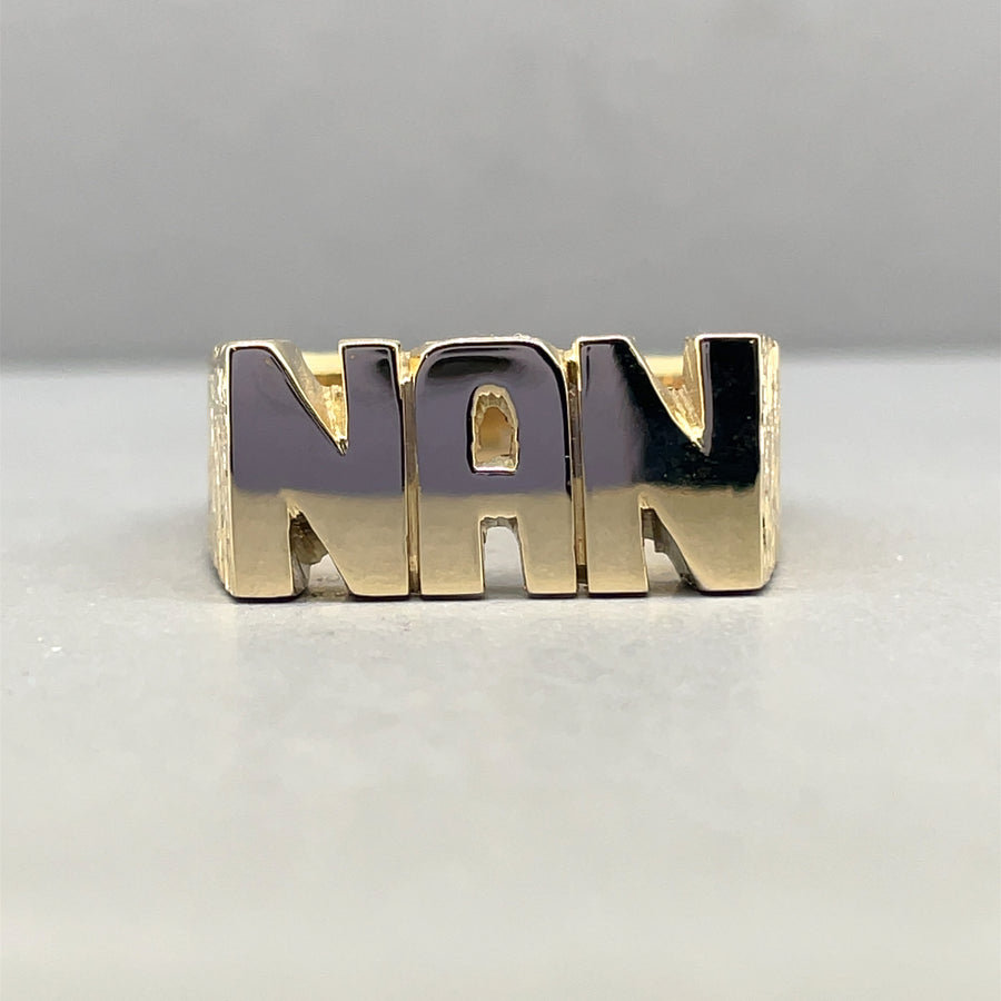 9ct Yellow Gold Nan Ring - Size P 1/2