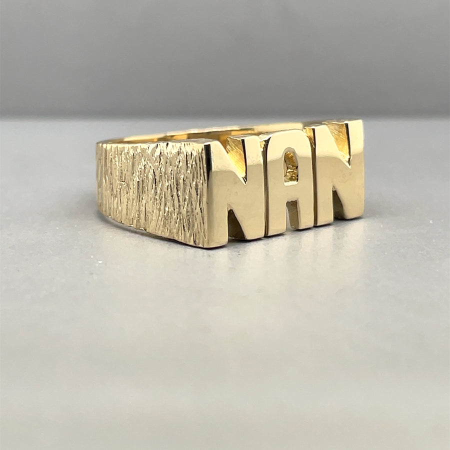 9ct Yellow Gold Nan Ring - Size P 1/2