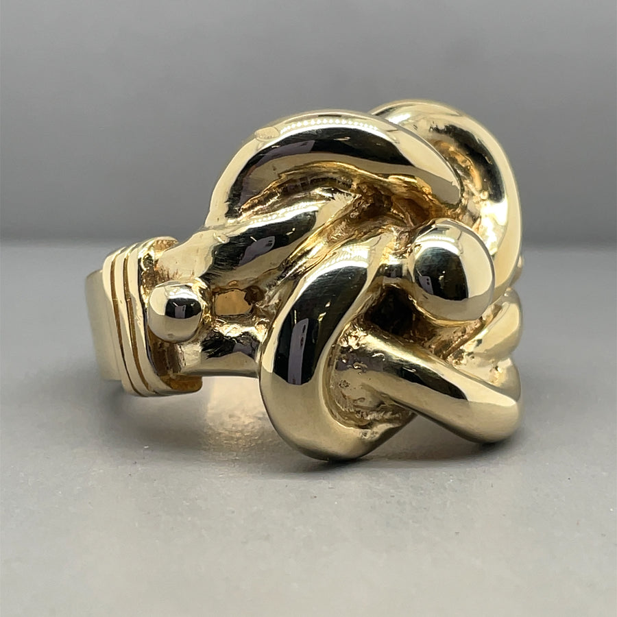 9ct Yellow Gold Knot Ring - Size Y 1/2