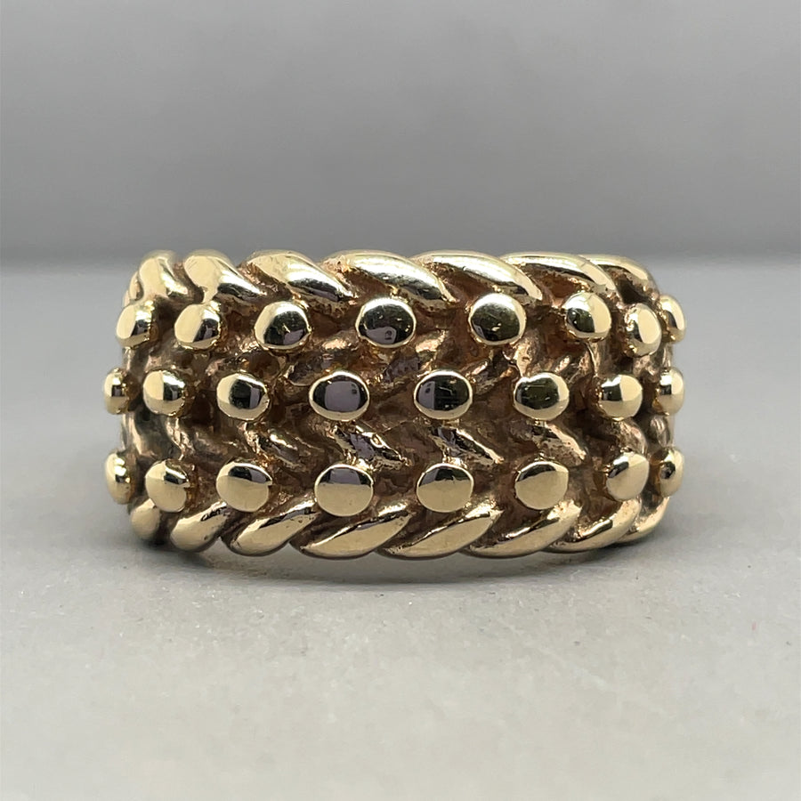 9ct Yellow Gold Keeper Ring - Size Z + 1