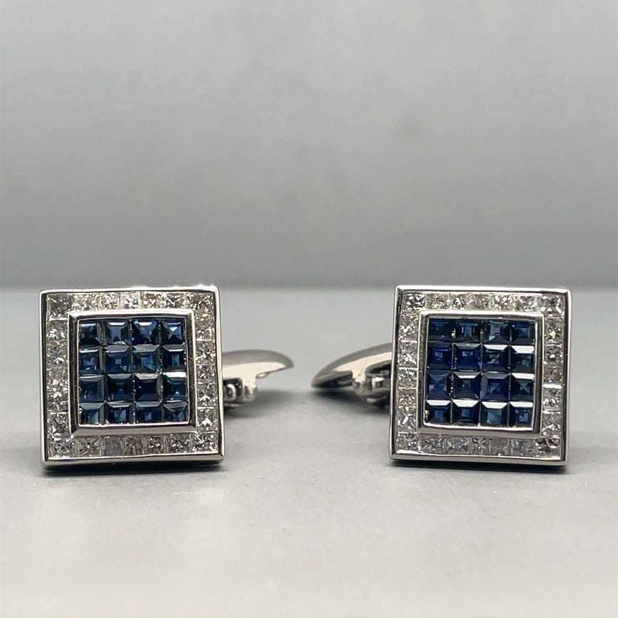 18ct White Gold Diamond Cufflinks (c. 0.75ct)