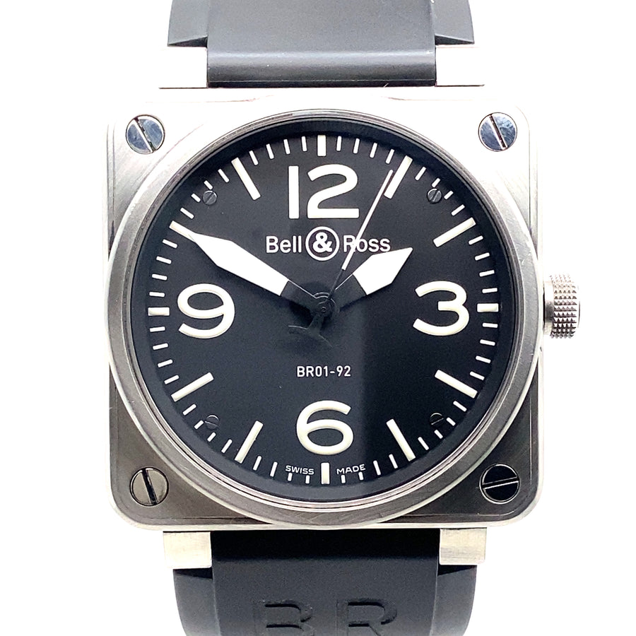 Pre-Owned Stainless Steel and Rubber Strap Aviation Bell & Ross Watch (Gents)