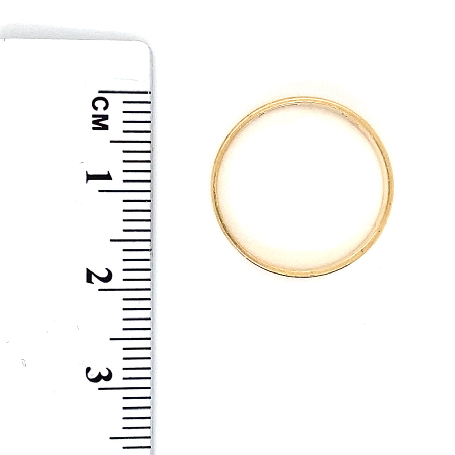 18ct Bi-Colour Band Ring - Size M