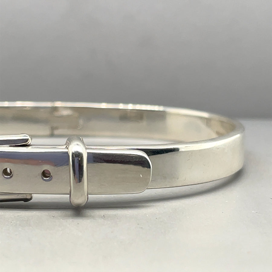 Sterling Silver Adjustable Buckle Bangle