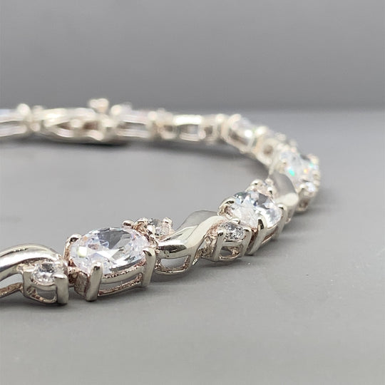 Sterling Silver Cubic Zirconia Fancy Bracelet