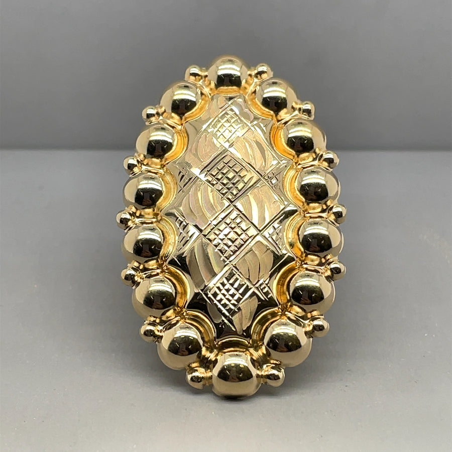 14ct Yellow Gold Dress Ring - Size R