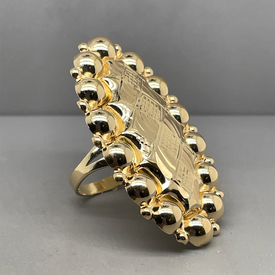 14ct Yellow Gold Dress Ring - Size R