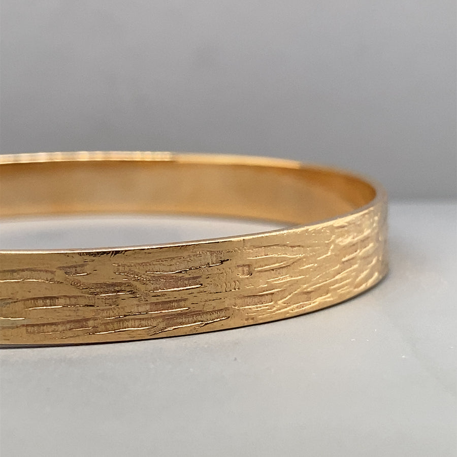 9ct Yellow Gold Textured Bangle