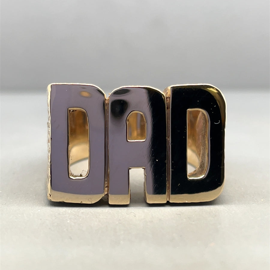 9ct Yellow Gold Dad Ring - Size T 1/2