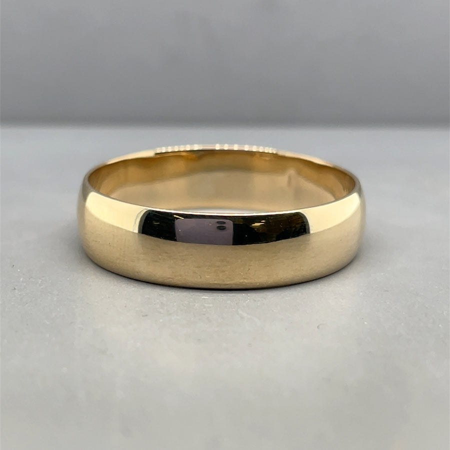 9ct Yellow Gold Band Ring - Size Z + 5