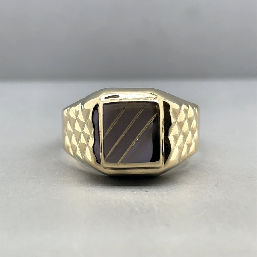 14ct Yellow Gold Signet Ring - Size X 1/2