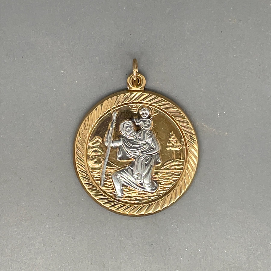 9ct Bi-Colour St Christopher Pendant