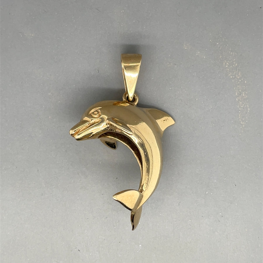 9ct Yellow Gold Dolphin Pendant