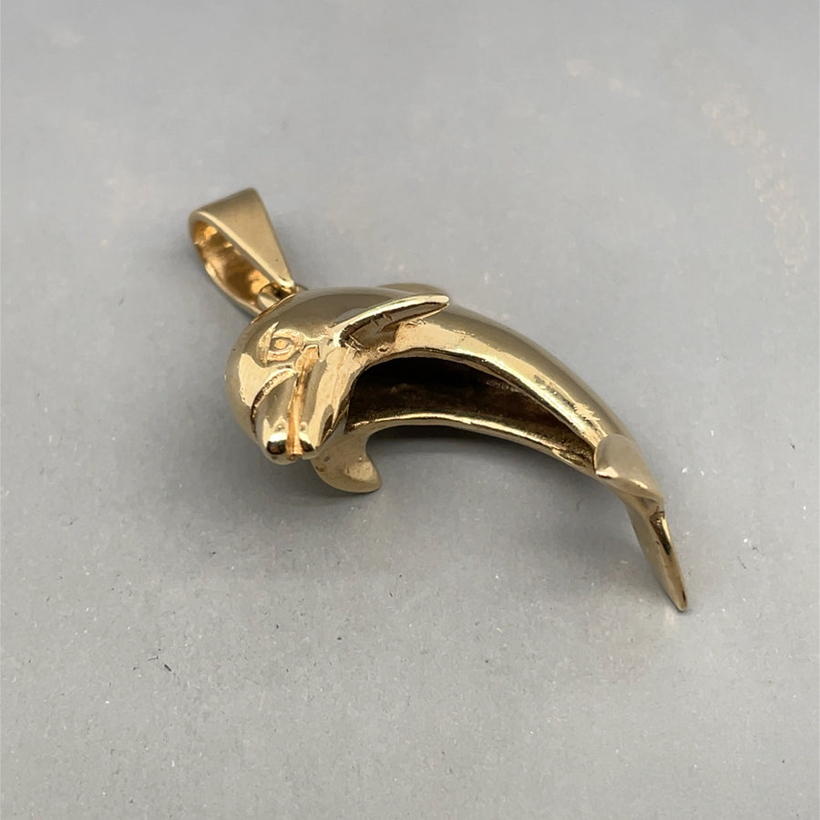 9ct Yellow Gold Dolphin Pendant