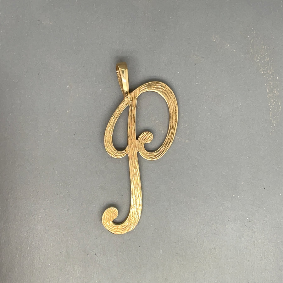 9ct Yellow Gold Initial P Pendant