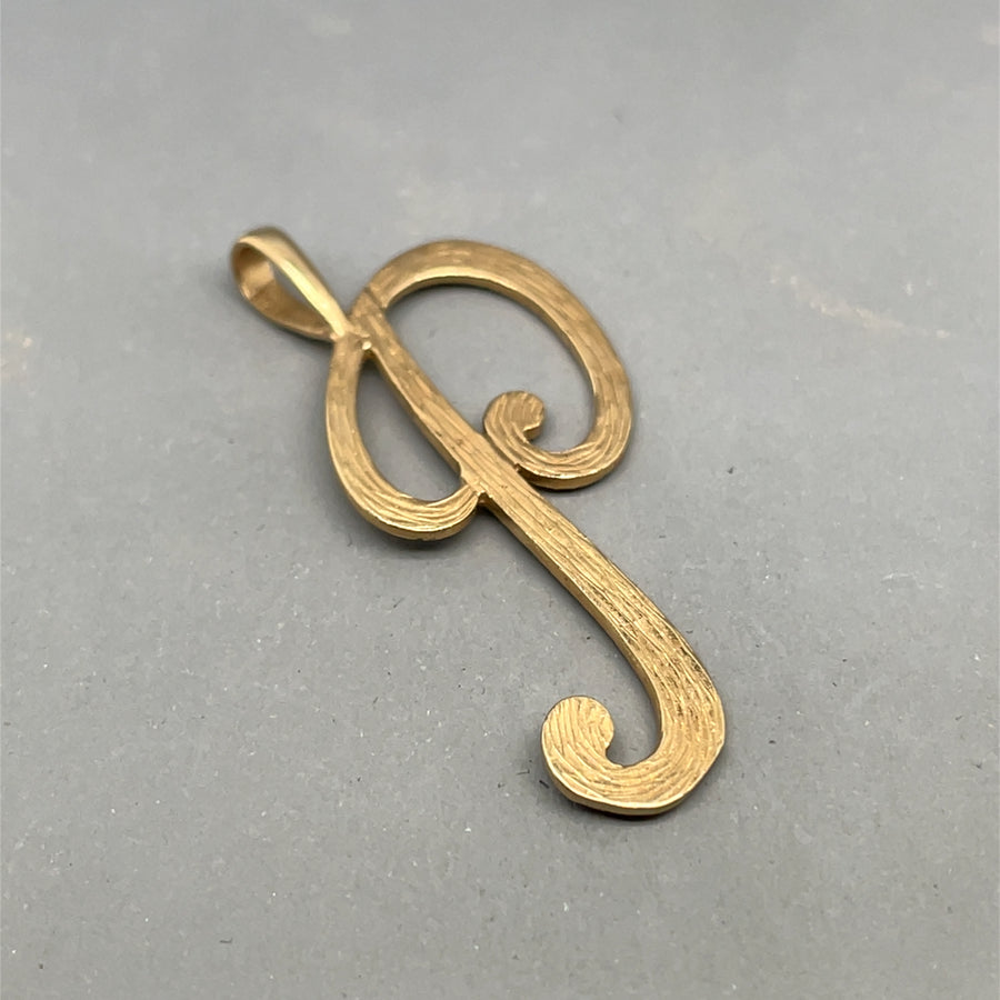 9ct Yellow Gold Initial P Pendant