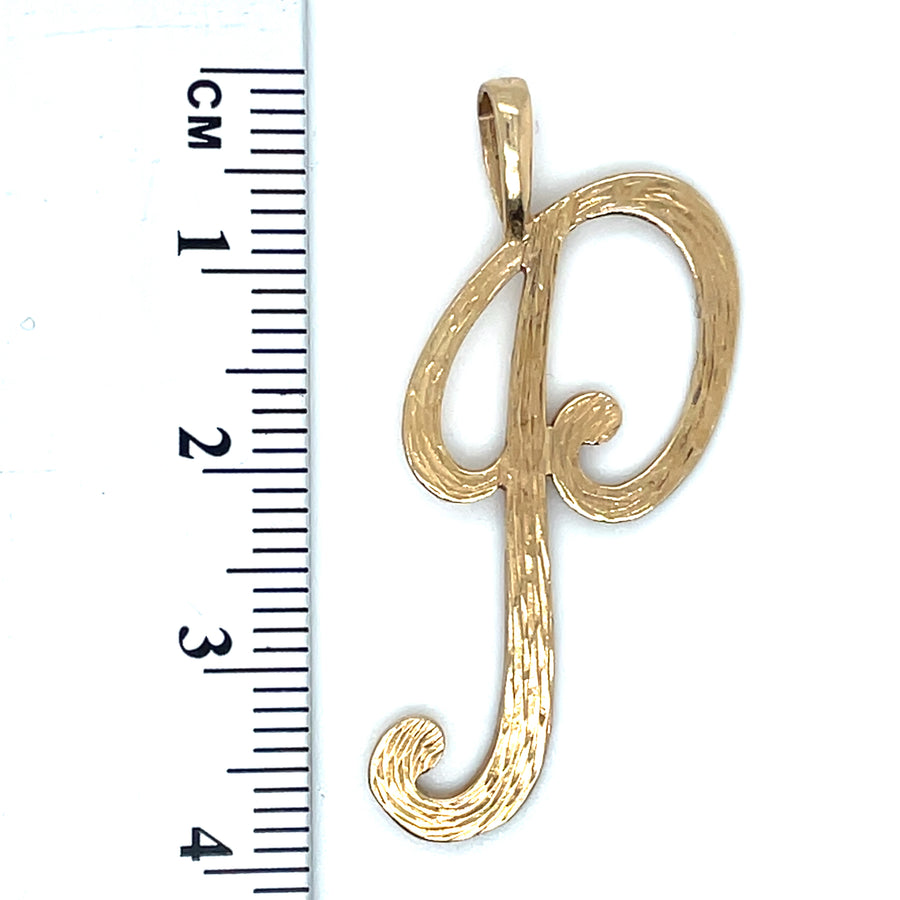 9ct Yellow Gold Initial P Pendant