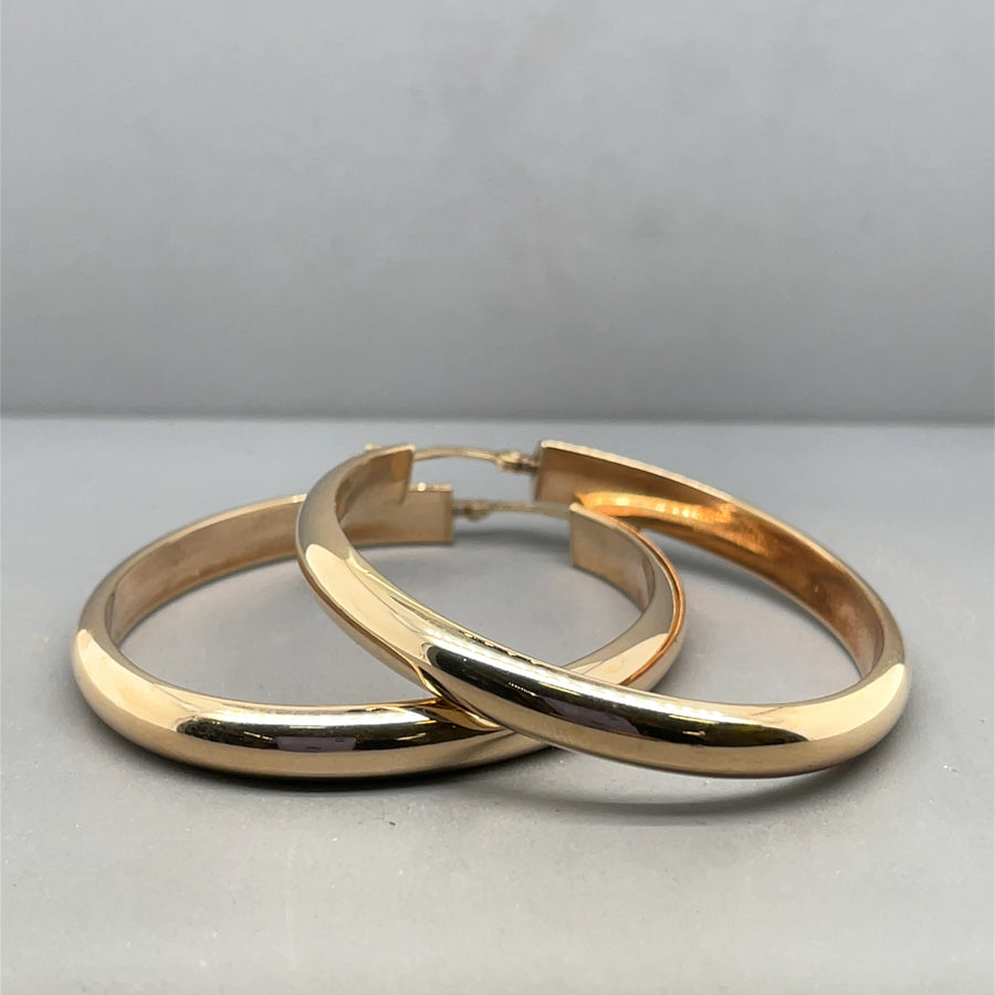 9ct Yellow Gold Oval Hoop Earrings