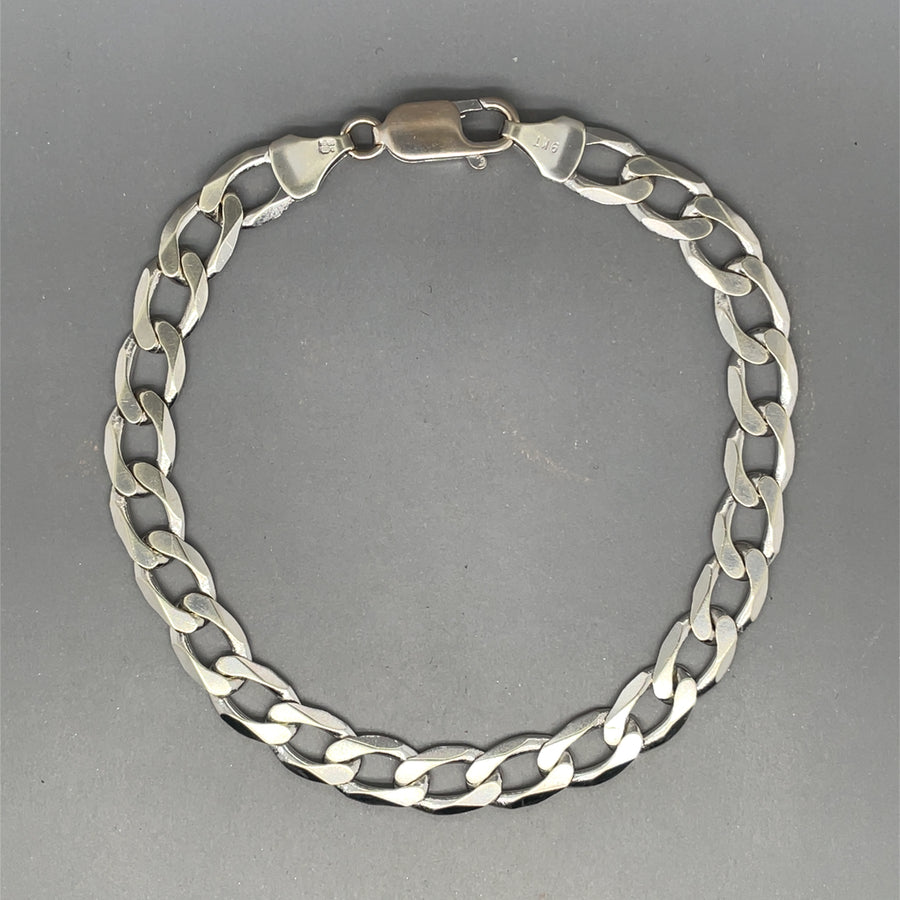 9ct White Gold Curb Bracelet