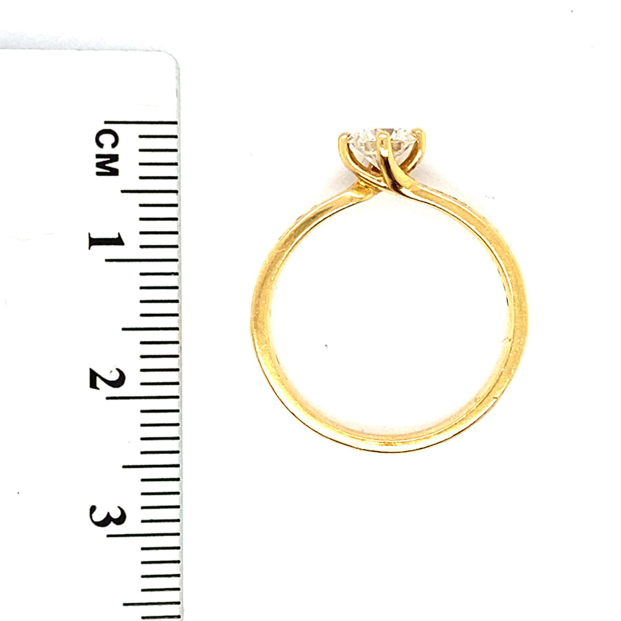 18ct Yellow Gold Diamond Ring (c. 0.71ct) - Size M 1/2