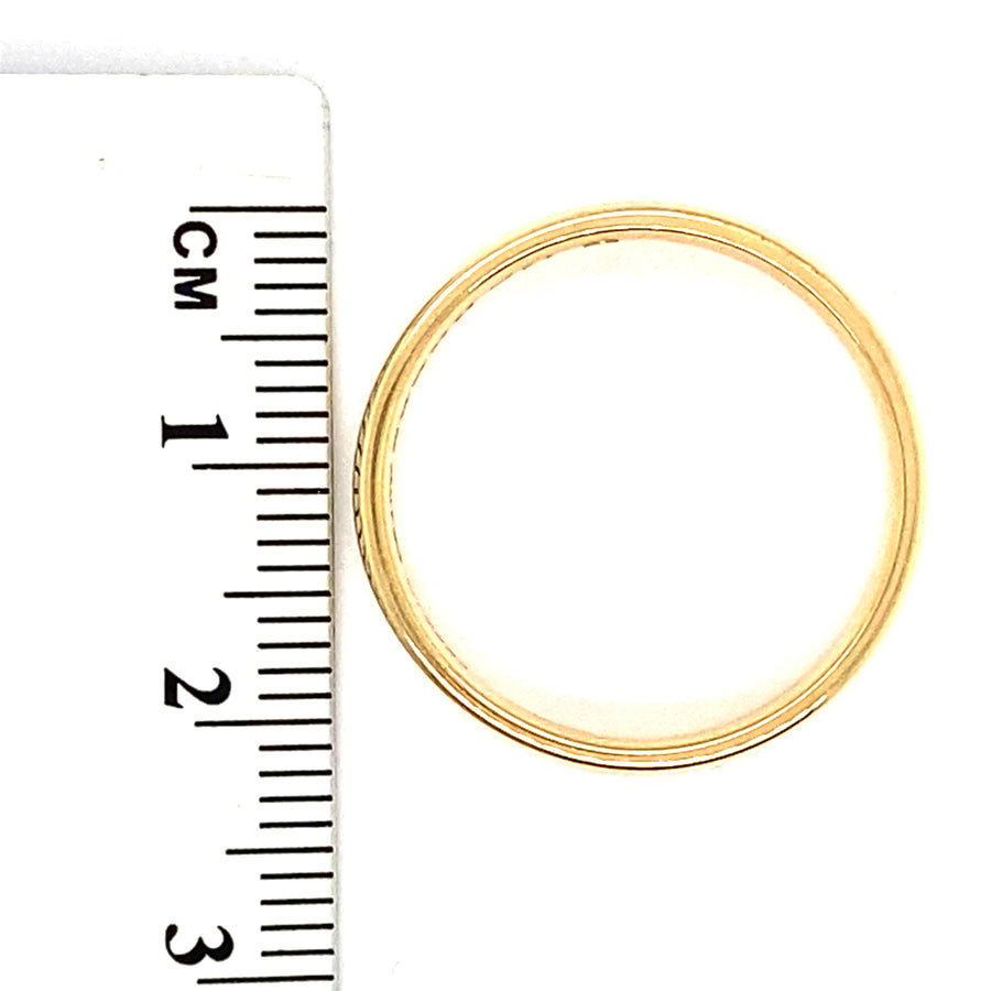 18ct Yellow Gold De Beers Band Ring - Size S 1/2