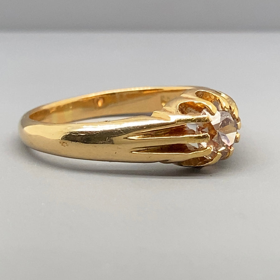 14ct Yellow Gold Single Stone Diamond Ring (c. 0.75ct) - Size T