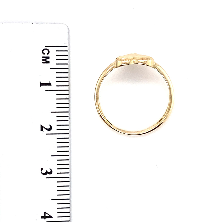 14ct Yellow Gold Heart Ring - Size K