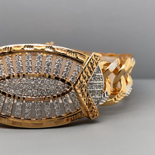 14ct Bi-Colour Fancy Cubic Zirconia Bracelet