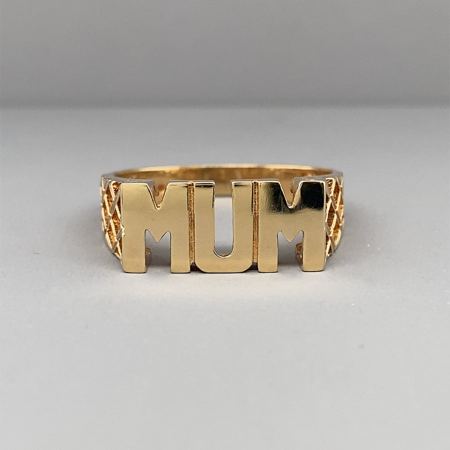 9ct Yellow Gold Mum Ring - Size O