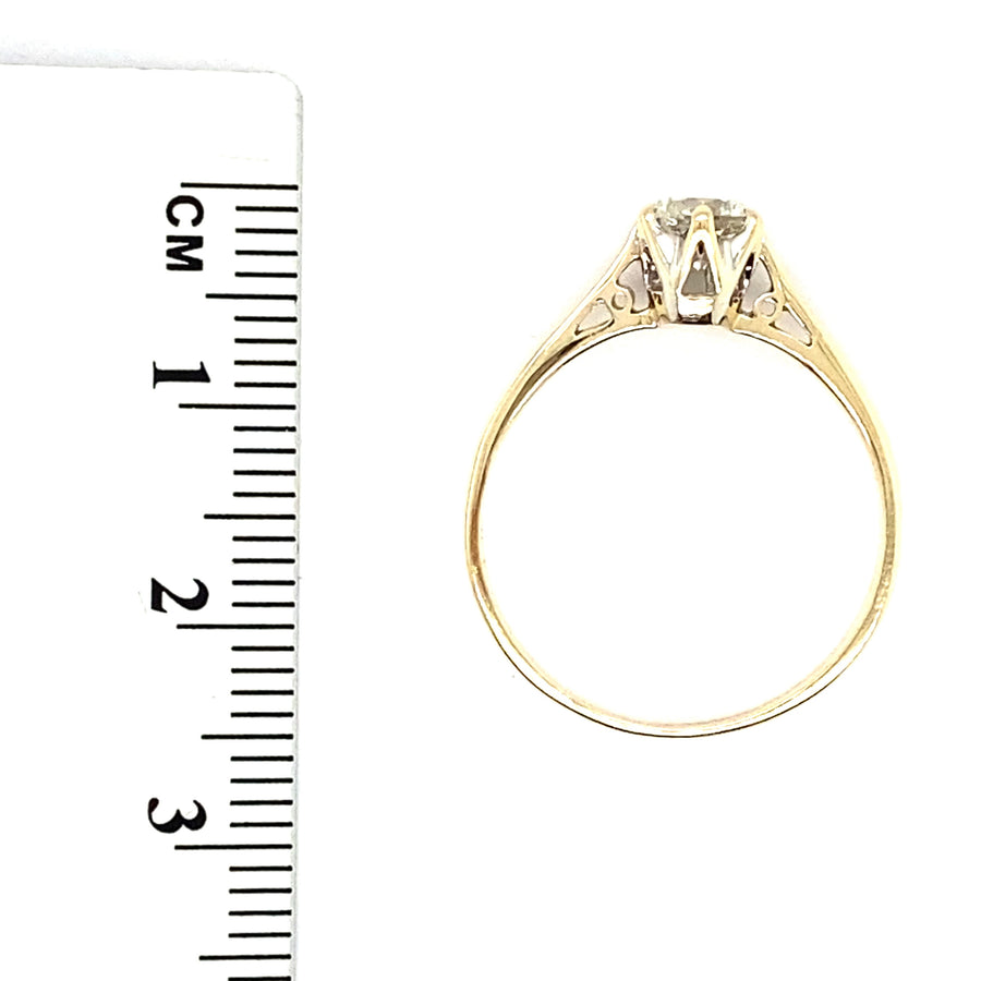 9ct Yellow Gold Single Stone Diamond Ring (c. 0.50ct) - Size U