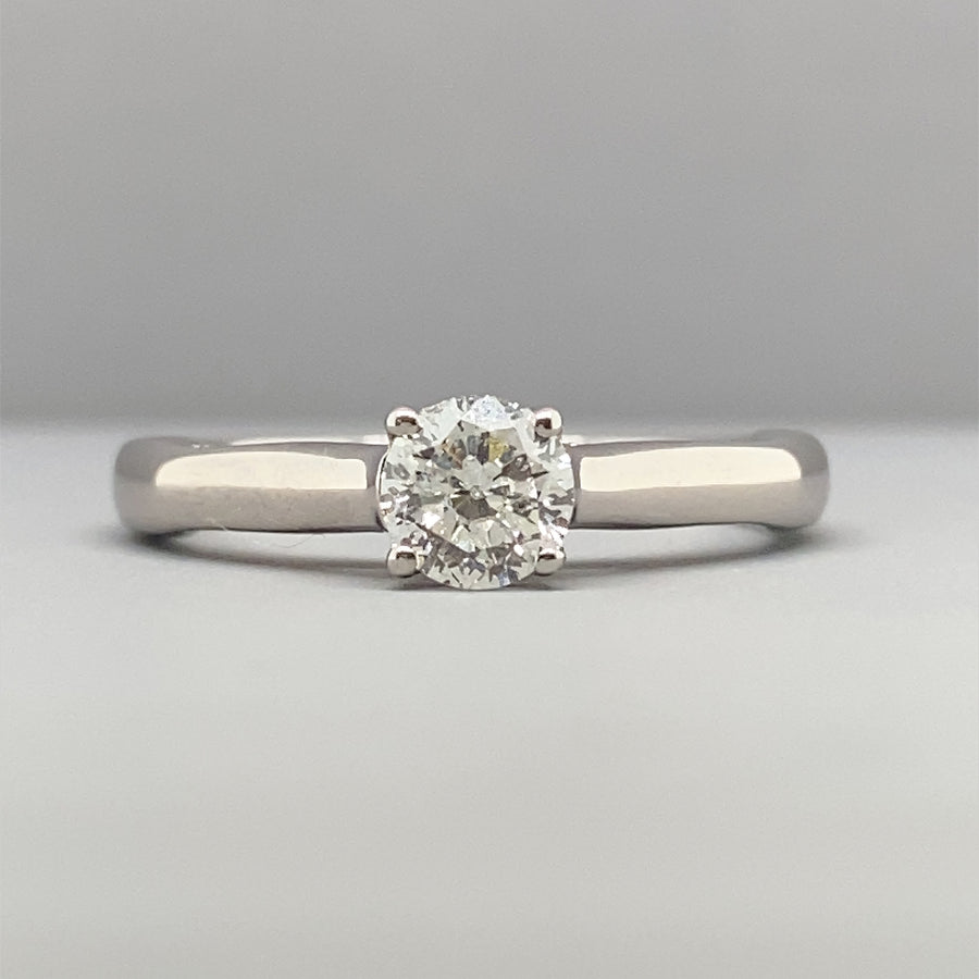 18ct White Gold Diamond Ring (c. 0.50ct) - Size J 1/2