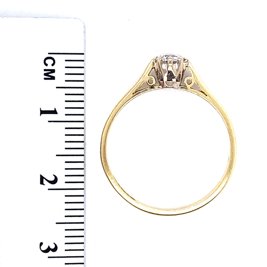 18ct Yellow Gold Single Stone Diamond Ring (c. 0.25 - 0.30ct) - Size O