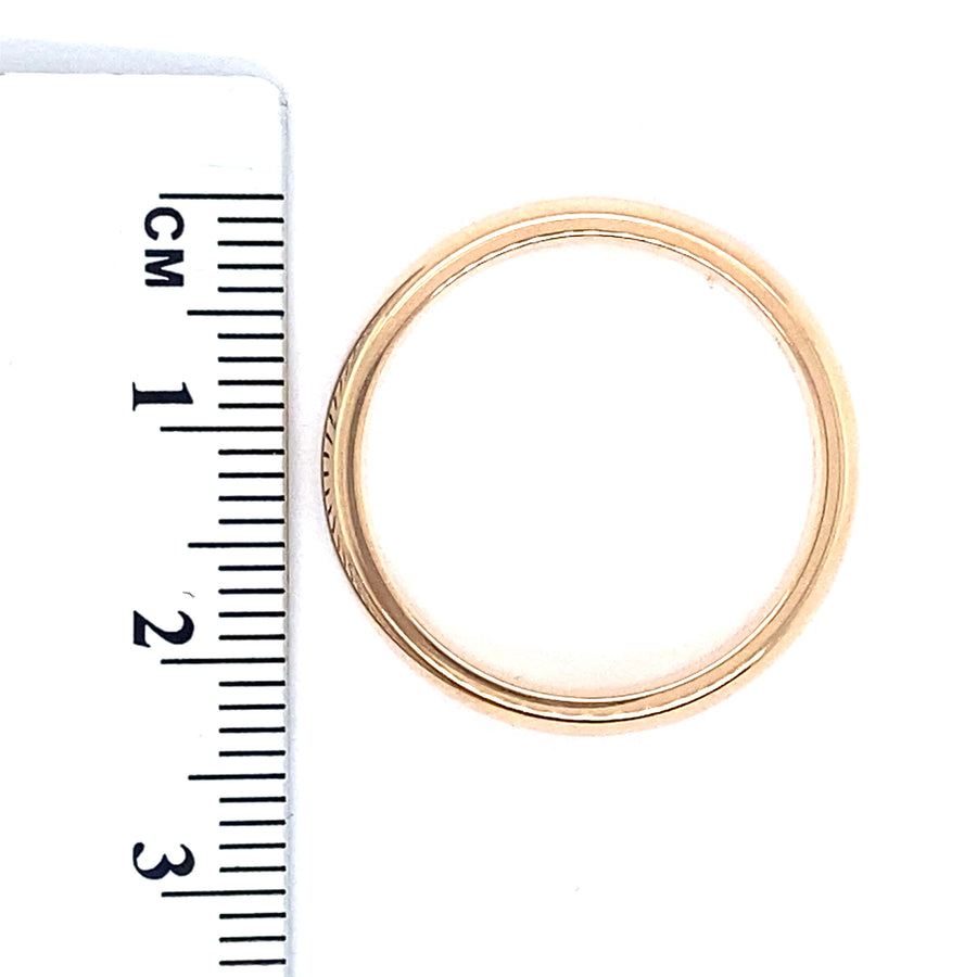 18ct Yellow Gold Band Ring - Size S 1/2