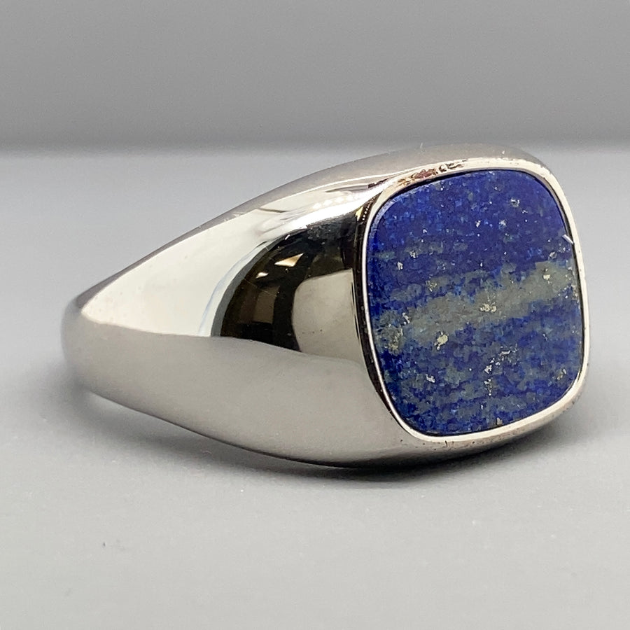 Sterling Silver Lapis Signet Ring - Size V (NEW!)