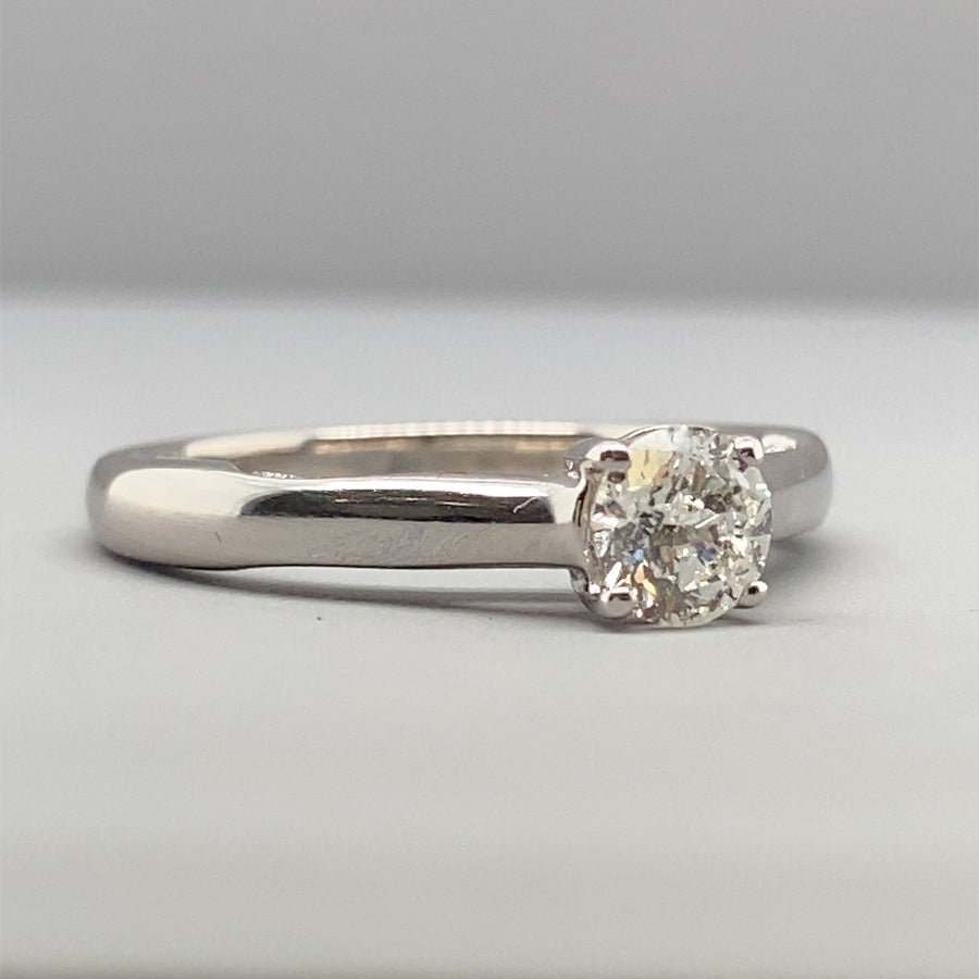 18ct White Gold Diamond Ring (c. 0.50ct) - Size J 1/2