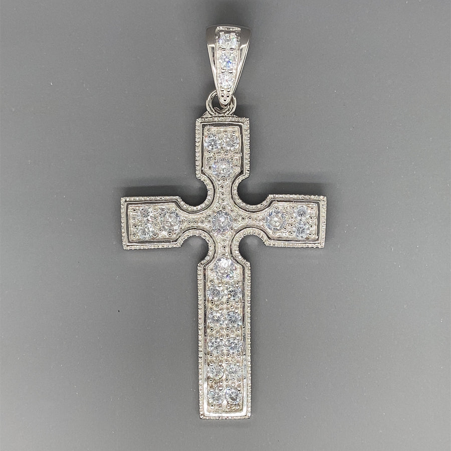 Sterling Silver Cubic Zirconia Cross Pendant (NEW!)
