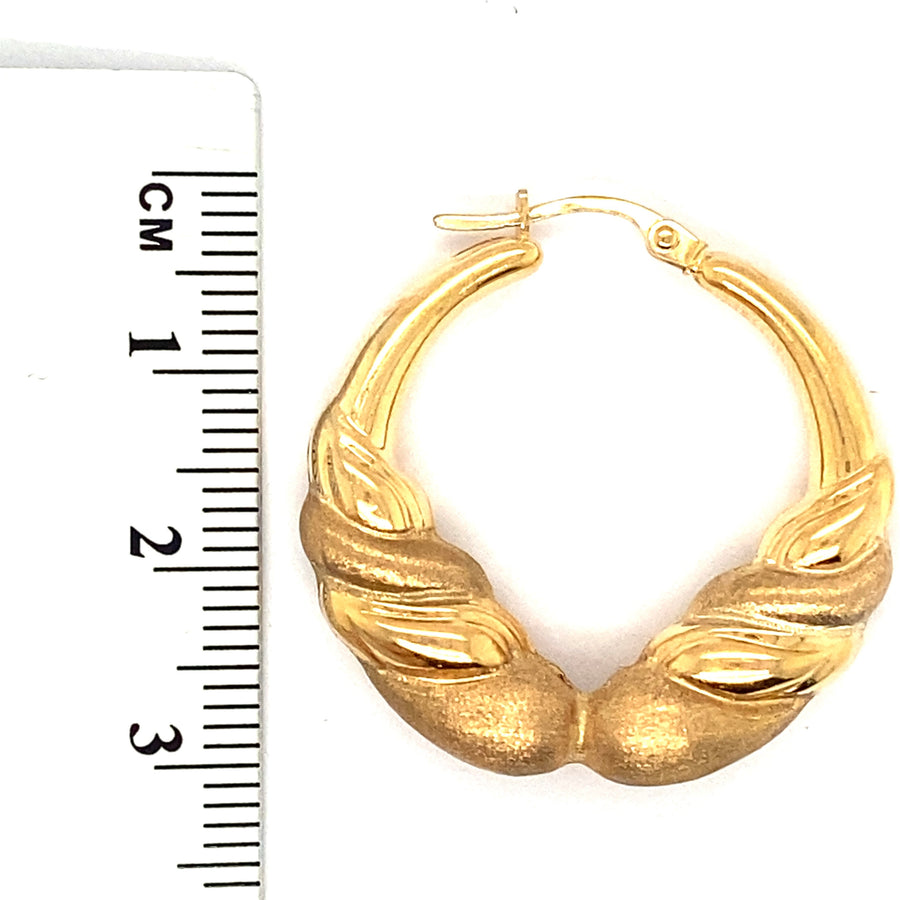 9ct Yellow Gold Fancy Hoop Earrings