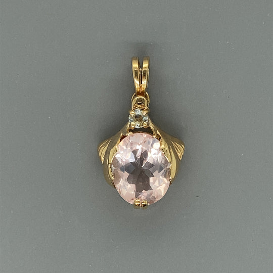 9ct Yellow Gold Quartz Pendant