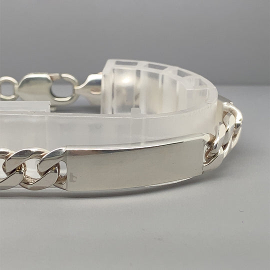 Sterling Silver Curb and Bar Link Bracelet