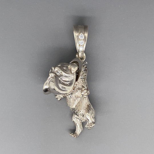 Sterling Silver Cubic Zirconia Bulldog Pendant
