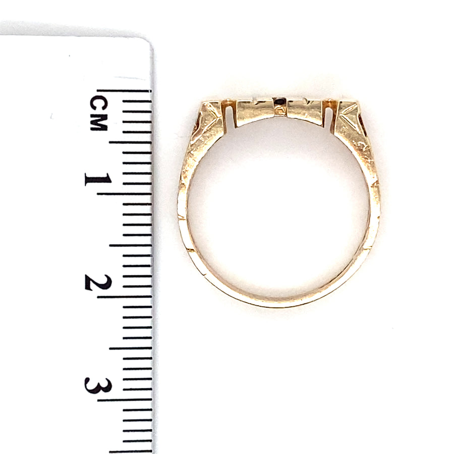 9ct Yellow Gold Mum Ring - Size O