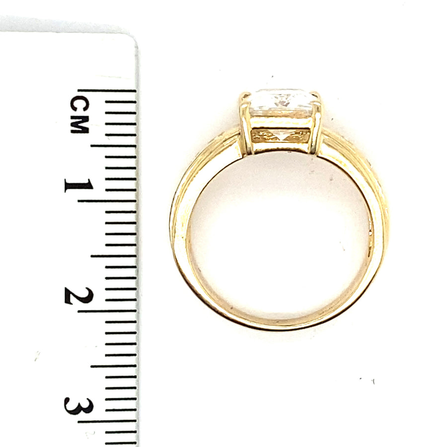 14ct Yellow Gold Cubic Zirconia Fancy Ring - Size K